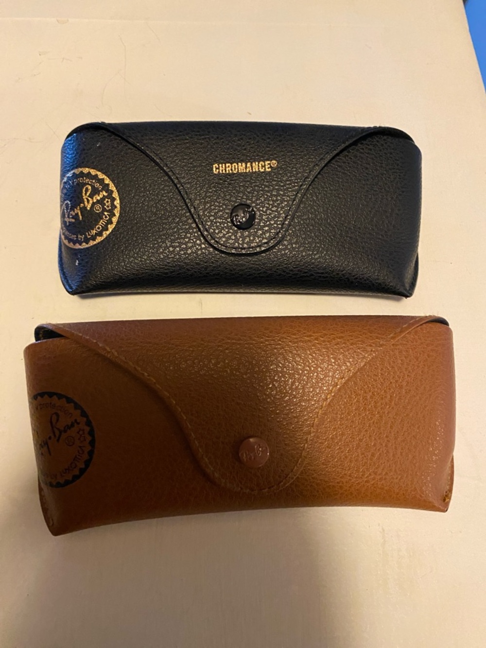 Ray-Ban Black and Brown Leather Sunglass Cases